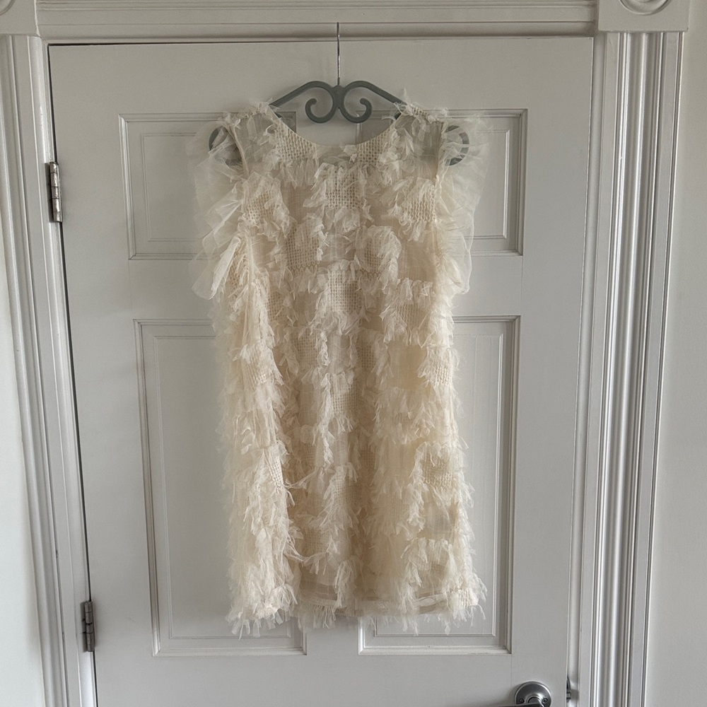 English Factory Cream/white Ruffle Bridal Dress